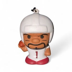 White and Red Football Player Keychain